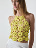 Crochet Halter Top with Swarovski Crystals in Sun Yellow