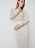 Open Knit Cashmere Dress in Ecru