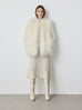 Mongolian Lamb Shearling Coat in Ecru