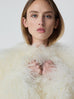 Mongolian Lamb Shearling Coat in Ecru