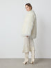 Mongolian Lamb Shearling Coat in Ecru