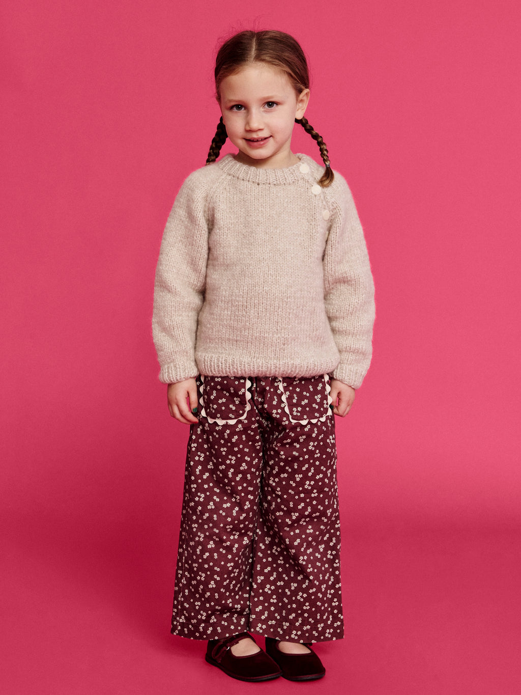 Kid's Raglan Sweater in Cloud