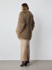 Mongolian Lamb Shearling Coat in Camel