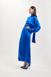 Silk Tie Blouse in Klein Blue