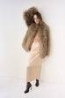 Mongolian Lamb Shearling Coat in Camel