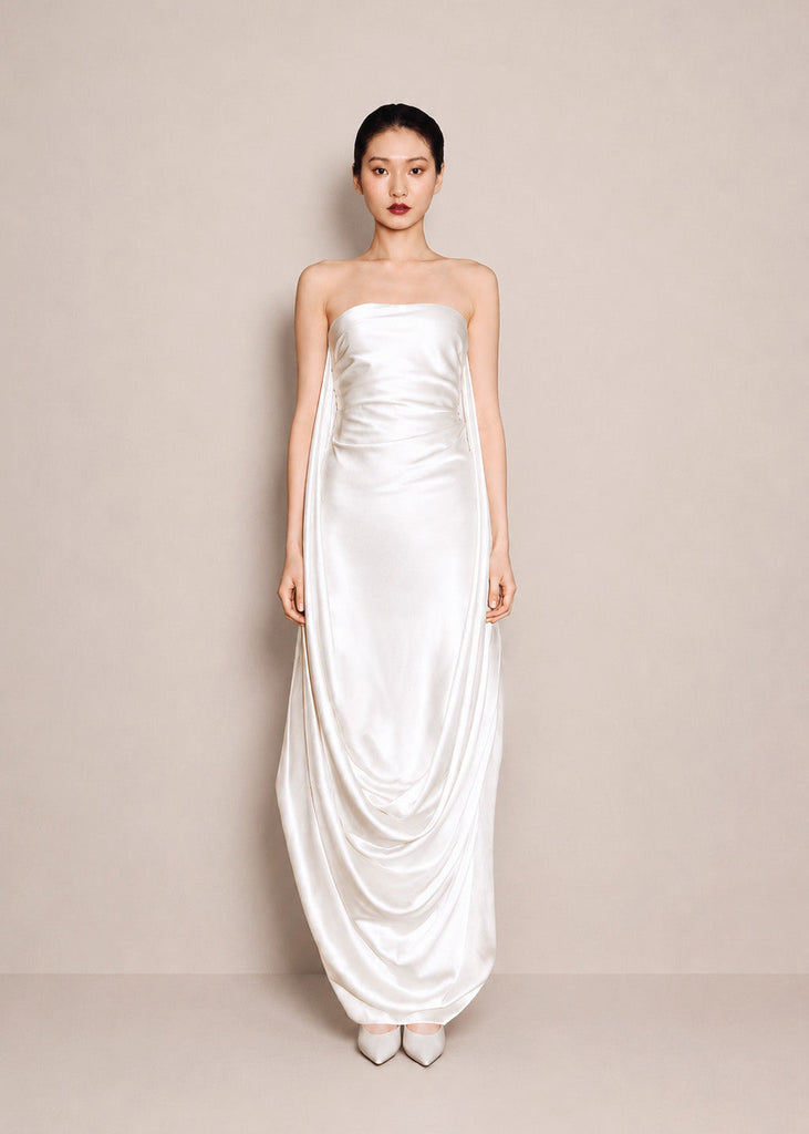 Draped Overlay Gown