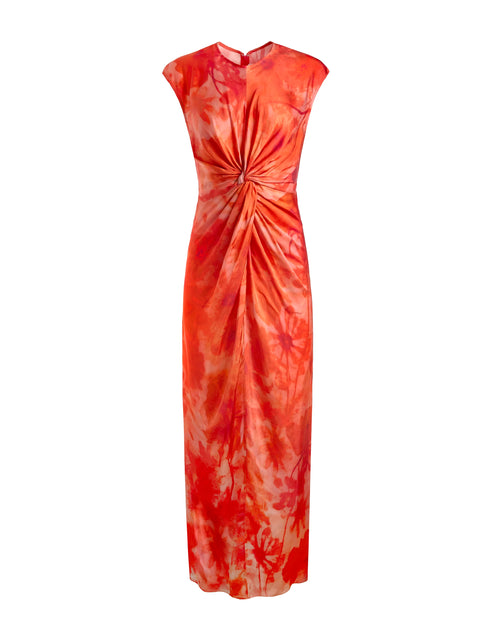 Twist Front Dress in Red Print