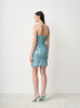 Turquoise Crocheted Bustier Mini Dress