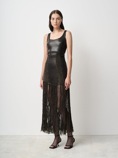 Leather maxi dress Rick Owens Black size 40 IT in Leather - 37588921
