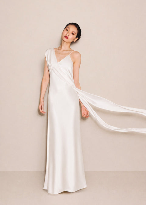 Slip Gown with Drapes