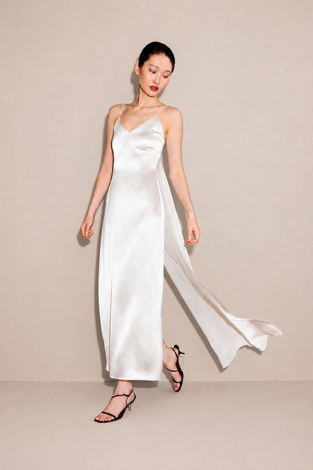 Fitted Sheath Dress with Train