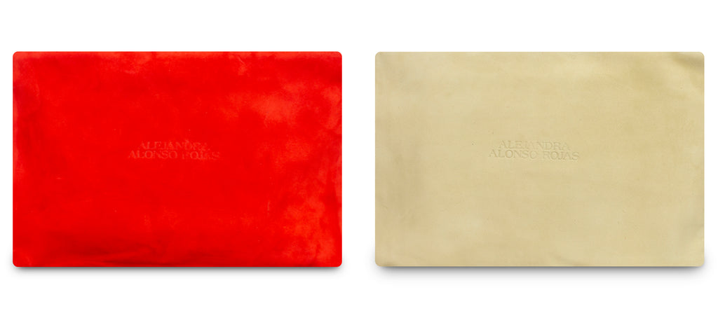 AURA BEIGE AND RED POUCH