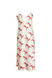 MENORCA ECRU RED HORSE PRINT SLIP DRESS