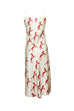 MENORCA ECRU RED HORSE PRINT SLIP DRESS