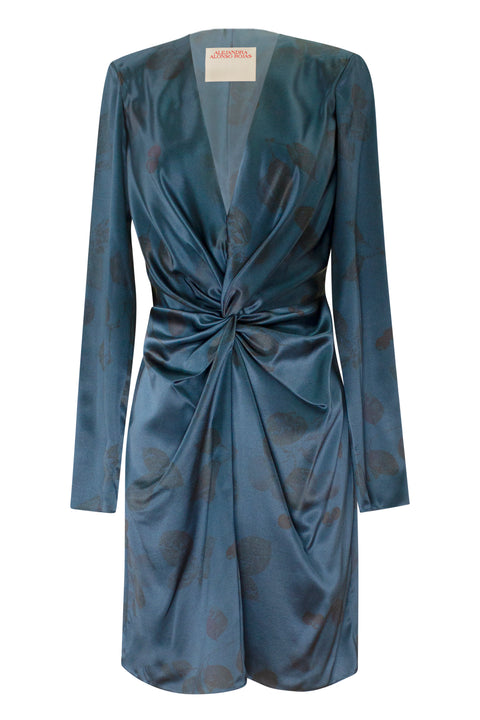 LILIANA OCEANO FLORAL DYED TWIST FRONT DRESS