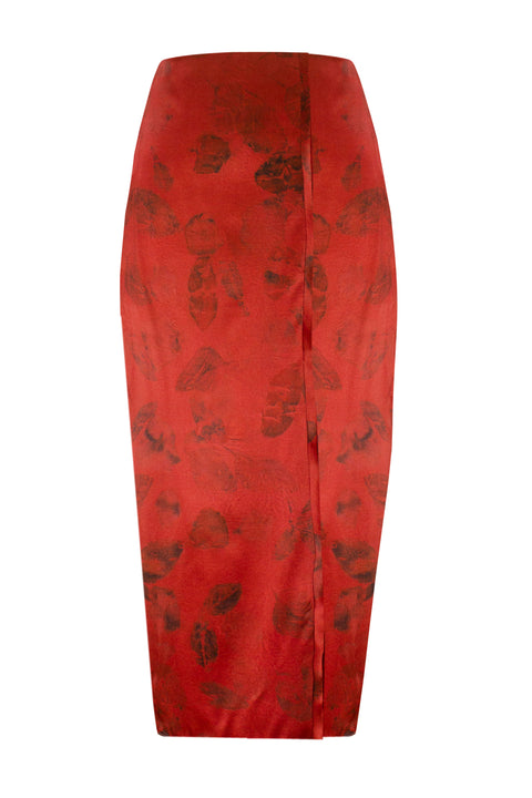 AMALIA RUST FLORAL DYED SKIRT