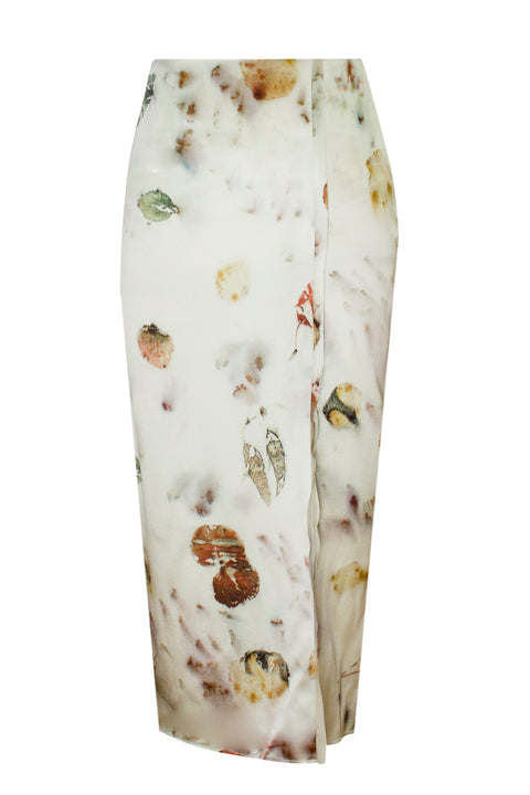 AMALIA IVORY FLORAL DYED SKIRT