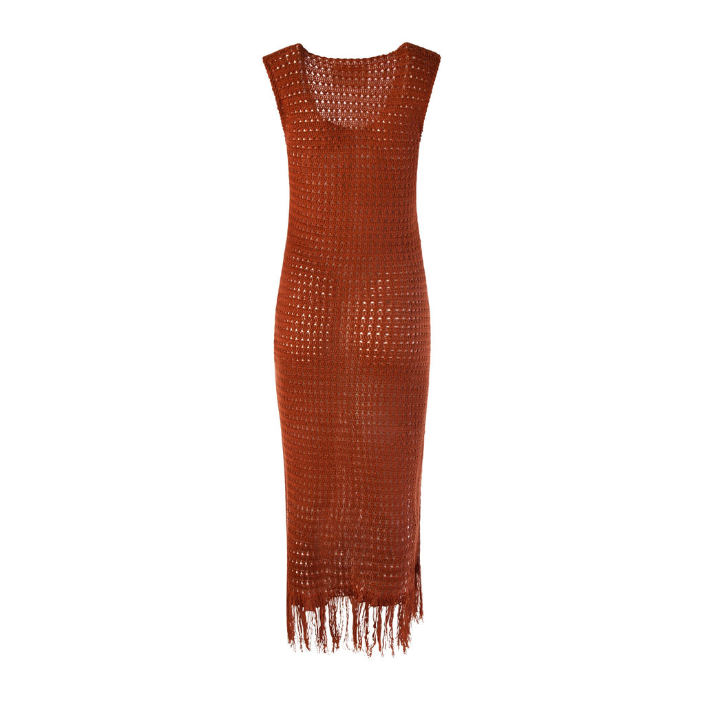 Brown Hand Crochet Dress Brown Hand Crochet Dress