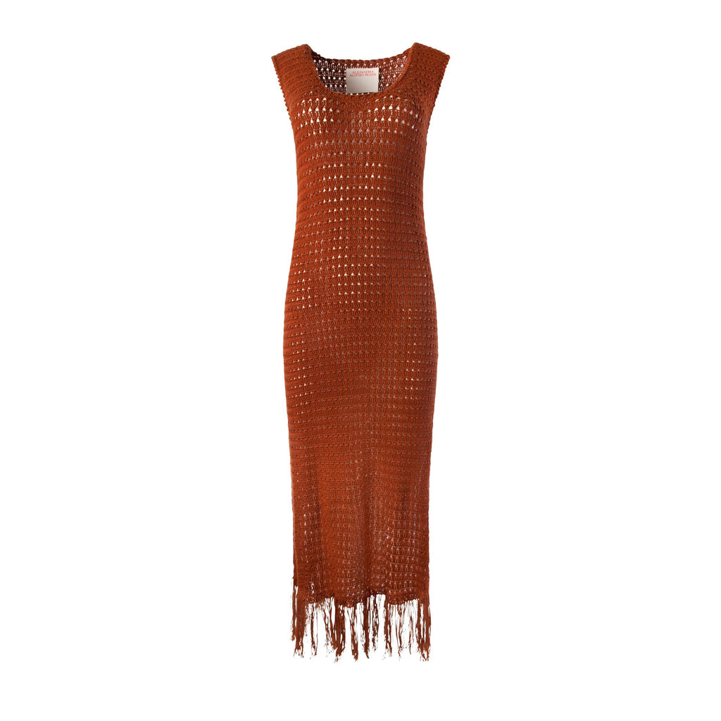 Brown Hand Crochet Dress