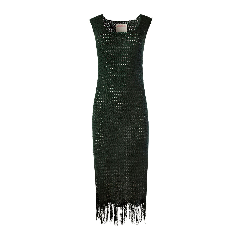 Hunter Green Hand Crochet Dress – Alejandra Alonso Rojas