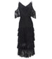 long lace dress with ruffles